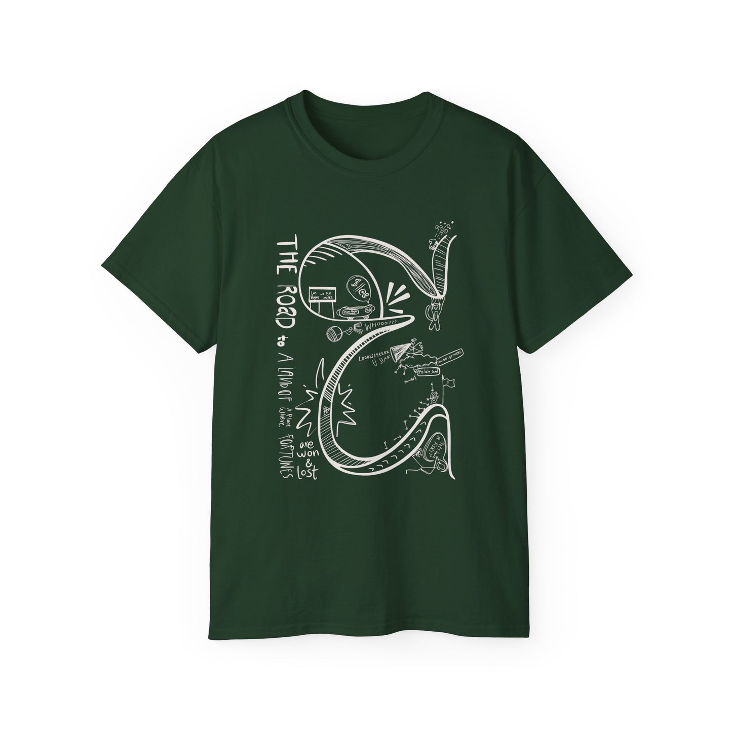 The road to a land of a place where fortunes are won and lost Tee